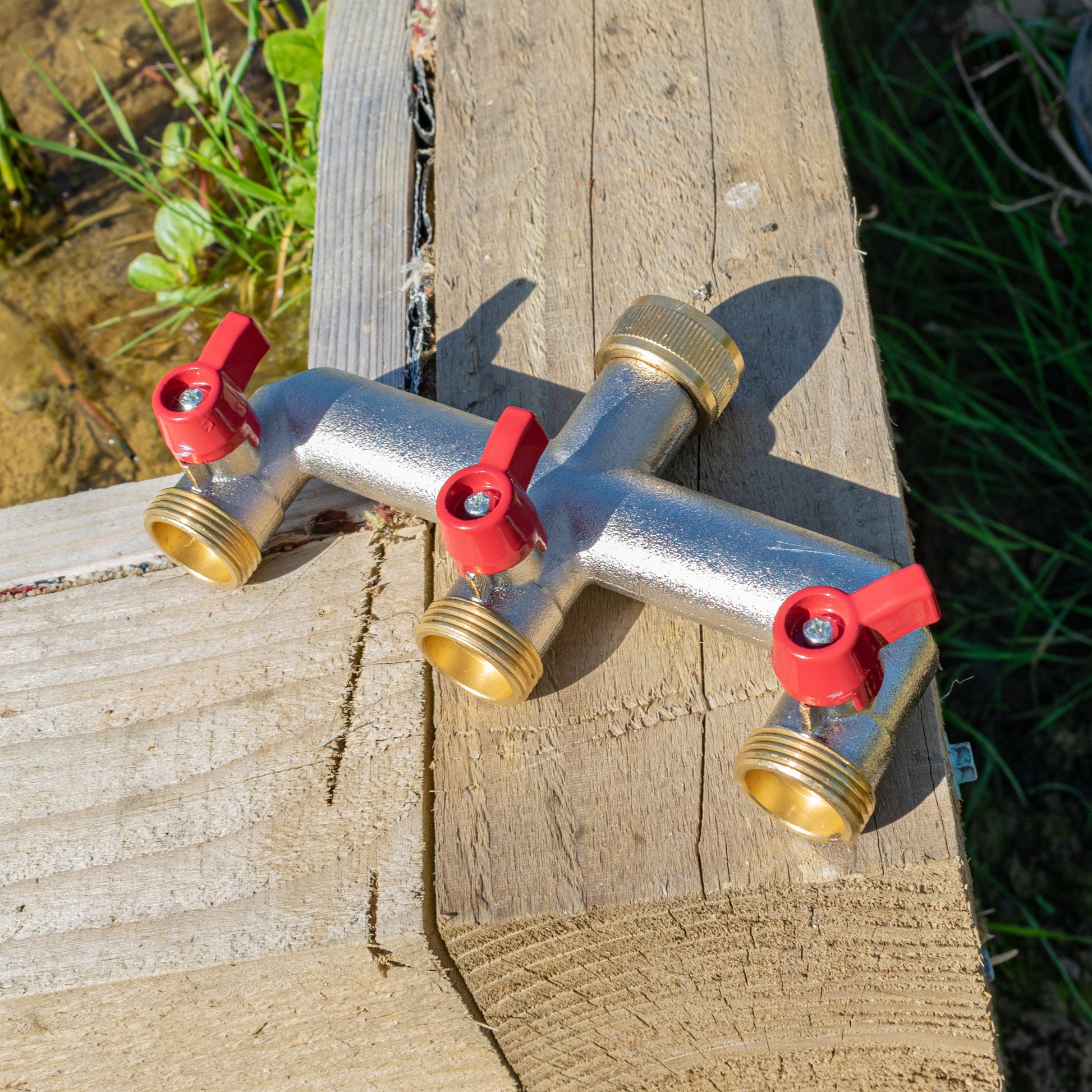 Three Way Tap Splitter Brass 3/4" BSP - Best4Trade-Retail Garden watering