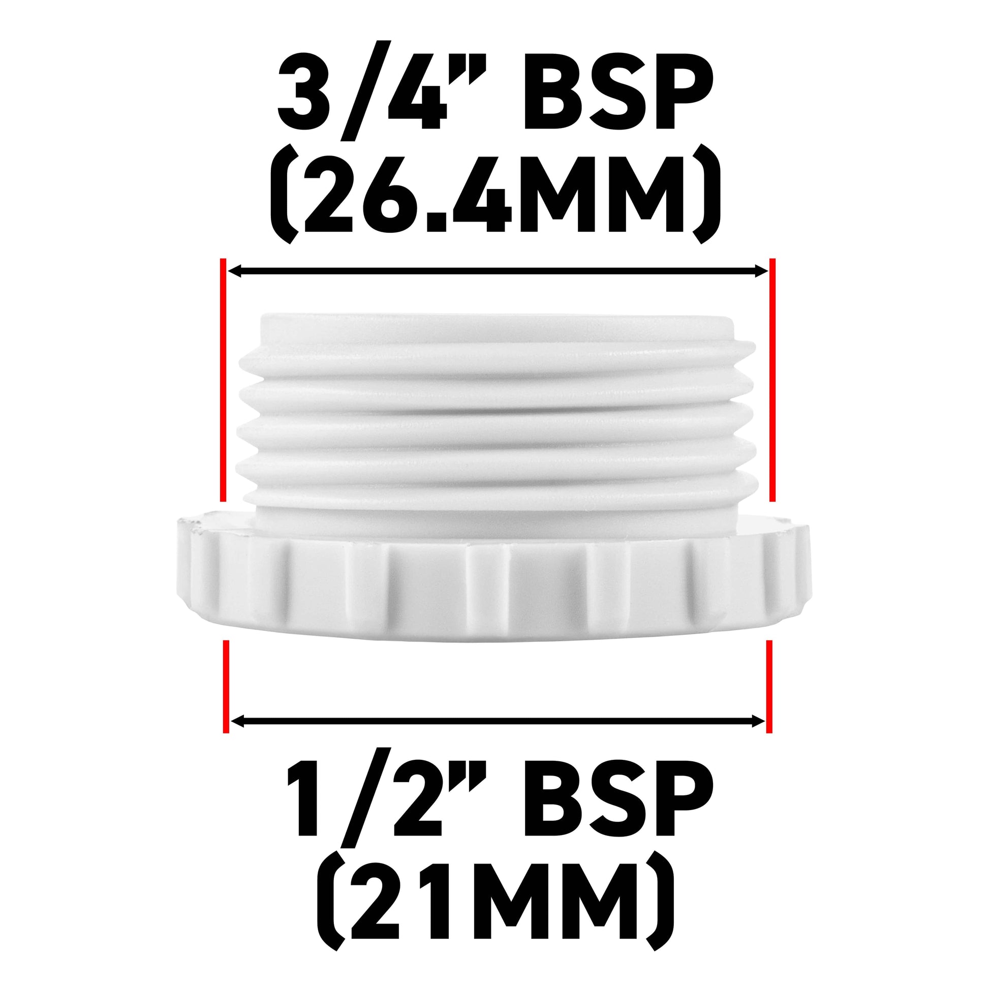 Female Tap Connector 3/4" or 1/2" BSP Female, Gray/White - Best4Trade-Retail Garden watering