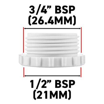 Female Tap Connector 3/4" or 1/2" BSP Female, Gray/White - Best4Trade-Retail Garden watering