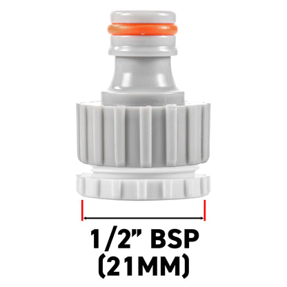Female Tap Connector 3/4" or 1/2" BSP Female, Gray/White - Best4Trade-Retail Garden watering
