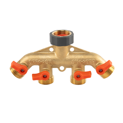 Four Way Tap Splitter Brass 3/4" BSP - Best4Trade-Retail Garden watering