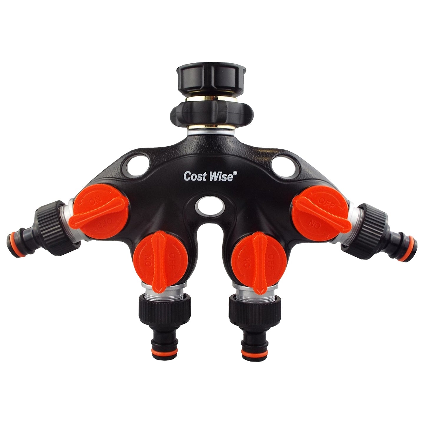 4 Way Tap Connector with Valves Metal - Best4Trade-Retail Garden watering