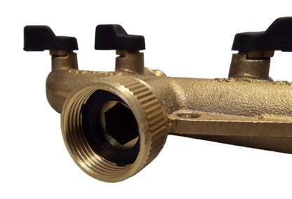 4-Way Manifold with Valves & Threaded Outlets Brass - Best4Trade-Retail Garden watering
