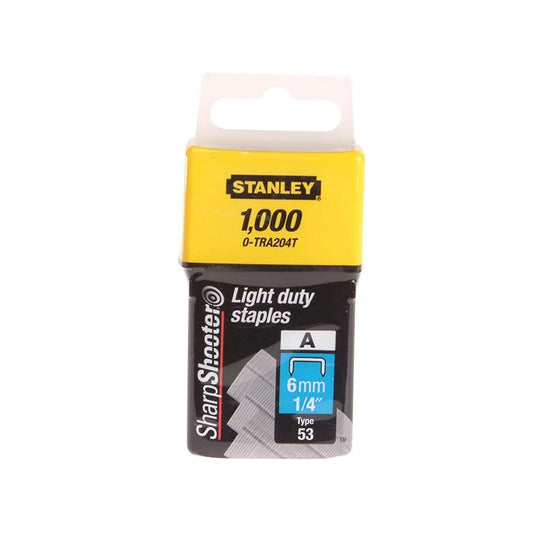 TRA2 Light-Duty Staple 6mm TRA204T (Pack of 1000) - Stanley