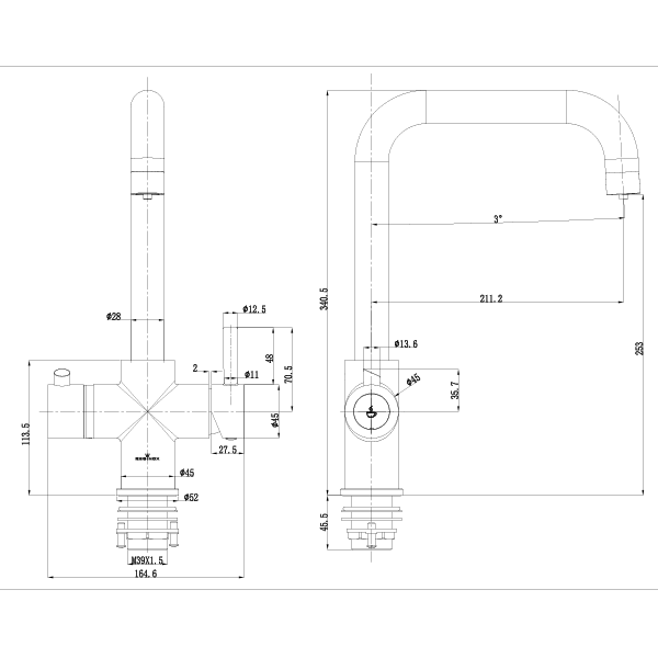 Reginox Tribezi 3 in 1 Instant Hot Water Kitchen Tap - All Finishes - Reginox