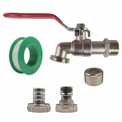 Lever Tap Kit with Barb/Quick Connect Outlet, 1/2" and 3/4" BSP Thread Inlet - Best4Trade-Retail Garden watering
