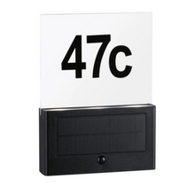 Load image into Gallery viewer, Outdoor Solar House Number Neda IP44 PIR Anthracite Insect Friendly
