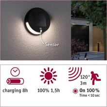 Load image into Gallery viewer, Outdoor Solar Wall Luminaire Helena IP44 3000K 300lm Motion Sensor
