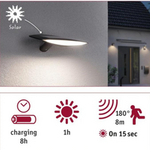 Load image into Gallery viewer, Outdoor Solar Wall Luminaire Kiran IP44 3000K 400lm Motion Sensor
