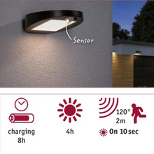 Load image into Gallery viewer, Outdoor Solar Wall Luminaire Ryse IP44 3000K 145lm Motion Sensor - Anthracite
