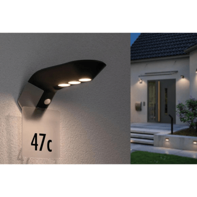 Outdoor Solar Wall Luminaire Soley IP44 House Number Accessoires - Paulmann
