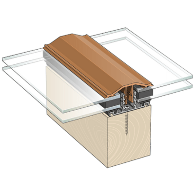 Capex Snap Down (10-25mm) Glazing Bar (2m) - Brown - B4L Roofing