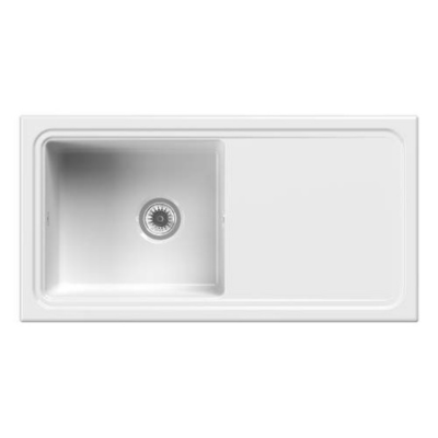 White Ceramic Kitchen Sink 1 Bowl - Reginox