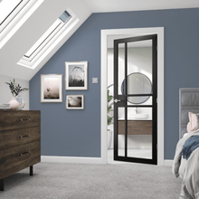 Load image into Gallery viewer, City Black Painted Clear Glazed Internal Door - All Sizes - JB Kind Doors
