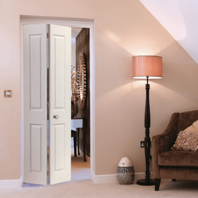 Canterbury Textured White Primed Bi-Fold Internal Door - All Sizes - JB Kind Doors