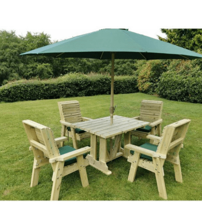 Churnet Valley Ergo 4 Seat Table Set 4 Chairs - Churnet Valley