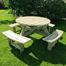 Load image into Gallery viewer, Churnet Valley Westwood Round 8 Seat Picnic Table - Churnet Valley
