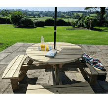 Load image into Gallery viewer, Churnet Valley Westwood Round 8 Seat Picnic Table - Churnet Valley
