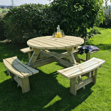 Load image into Gallery viewer, Churnet Valley Westwood Round 8 Seat Picnic Table - Churnet Valley
