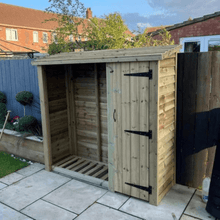 Load image into Gallery viewer, Churnet Valley Heavy Duty Logstore With Tool Shed 6ft x 6ft - Churnet Valley
