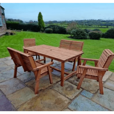 Churnet Valley 6 Seater Set 2 Chairs and 2 x Benches - Churnet Valley