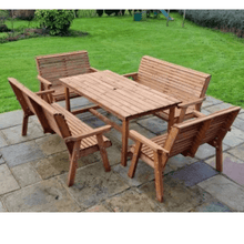 Load image into Gallery viewer, Churnet Valley Seat 10 Set 2 x 2 Seat Benches and 2 x 3 Seat Benches 179.5cm Table - Churnet Valley
