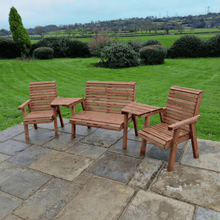 Load image into Gallery viewer, Churnet Valley 4 Seat Set 1 x 2 Seat Bench and 2 Chairs Angled Tray - Churnet Valley
