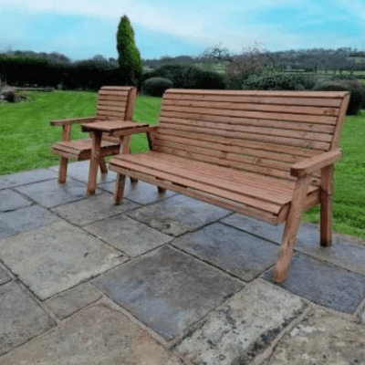 Churnet Valley 4 Seat Set 1 Chair and 1 x 3 Seat Bench Straight Tray - Churnet Valley