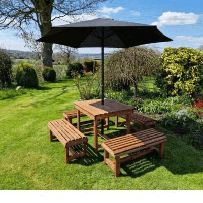 Churnet Valley Contemporary Table and Bench Set - Sits 8 - Churnet Valley