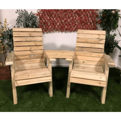 Churnet Valley Clover Love Seats with Angled Tray - Churnet Valley