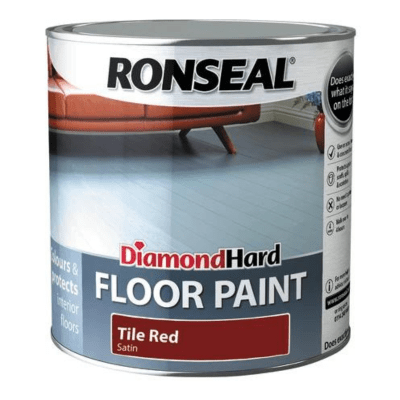 Ronseal Diamond Hard Floor Paint 2.5 Litres - Tile Red - Ronseal