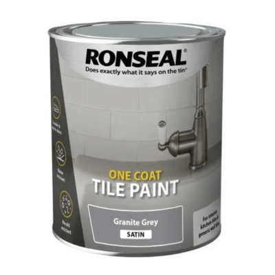 Ronseal One Coat Tile Paint 750ml - Granite Grey Satin - Ronseal