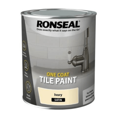 Ronseal One Coat Tile Paint 750ml - Ivory Satin - Ronseal