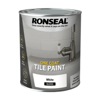 Ronseal One Coat Tile Paint 750ml - White Gloss - Ronseal