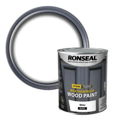 Ronseal 10 Year Weatherproof Wood Paint 2.5 Litres - White Gloss - Ronseal