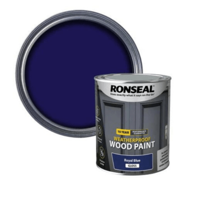 Ronseal 10 Year Weatherproof Wood Paint 750ml - Royal Blue Gloss - Ronseal