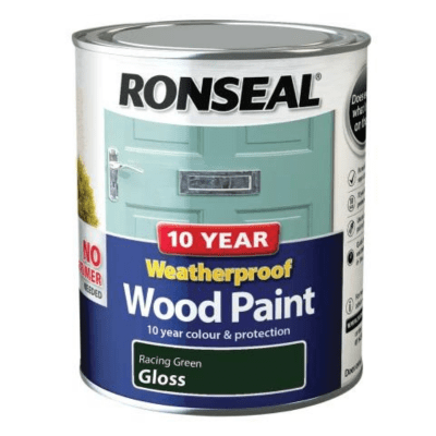 Ronseal 10 Year Weatherproof Wood Paint 750ml - Racing Green Gloss - Ronseal