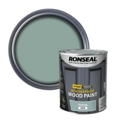 Ronseal 10 Year Weatherproof Wood Paint 750ml - Duck Egg Blue Satin - Ronseal