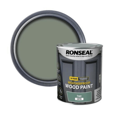 Ronseal 10 Year Weatherproof Wood Paint 750ml - Sage Satin - Ronseal