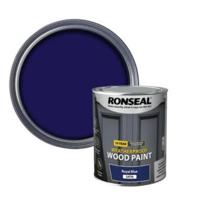 Ronseal 10 Year Weatherproof Wood Paint 750ml - Royal Blue Satin - Ronseal