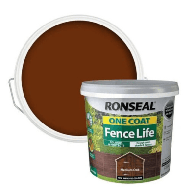 Ronseal One Coat Fence Life 5 Litres - Medium Oak - Ronseal