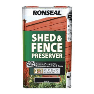Ronseal Shed and Fence Preserver 5 Litres - Black - Ronseal