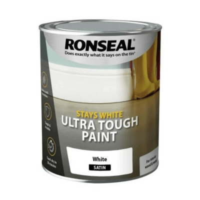 Ronseal Stays White Ultra Tough Paint 750ml - Satin White - Ronseal