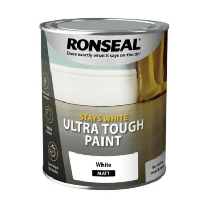Ronseal Stays White Ultra Tough Paint 750ml - Matt White - Ronseal