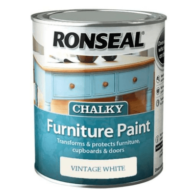 Ronseal Chalky Furniture Paint 750ml - Vintage White - Ronseal