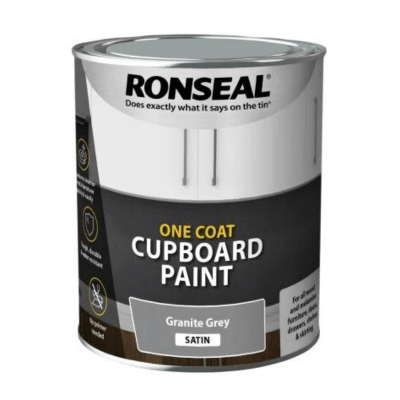 Ronseal One Coat Cupboard Paint 750ml - Granite Grey Satin - Ronseal