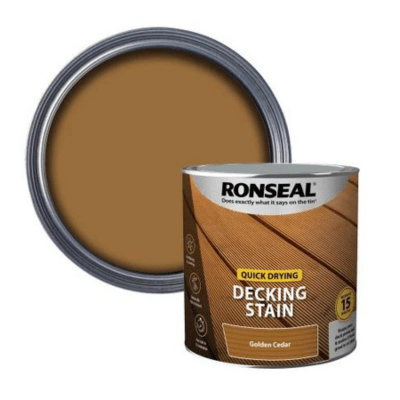 Ronseal Quick Drying Decking Stain 5 Litres - Golden Cedar - Ronseal