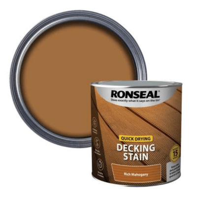 Ronseal Quick Drying Decking Stain 5 Litres - Rich Mahogany - Ronseal