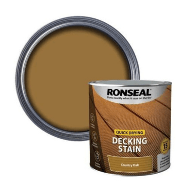 Ronseal Quick Drying Decking Stain 2.5 Litres - Country Oak - Ronseal
