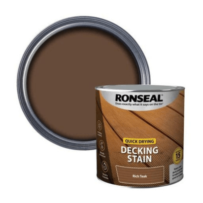 Ronseal Quick Drying Decking Stain 5 Litres - Rich Teak - Ronseal